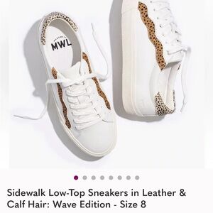 Madewell Leopard Leather Sidewalk Sneakers
